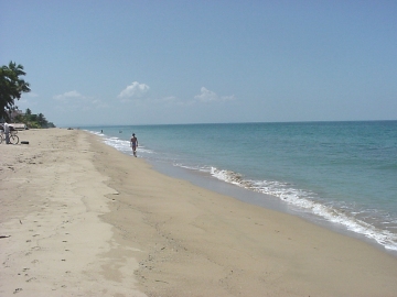 View of Playa Corcega outside gate and steps